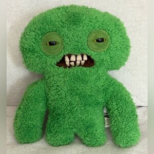 Fuggler Funny Ugly Monster Teeth Plush Toy 9” Snuggler Edition Green Squidge